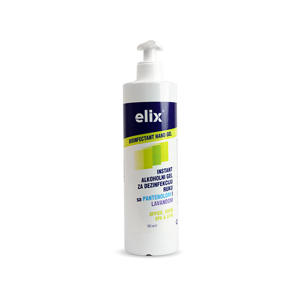 ELIX DISINFECTANT HAND GEL Instant alkoholni gel za dezinfekciju ruku sa lavandom i pantenolom 500ml