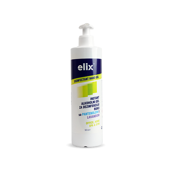 ELIX DISINFECTANT HAND GEL Instant alkoholni gel za dezinfekciju ruku sa lavandom i pantenolom 500ml